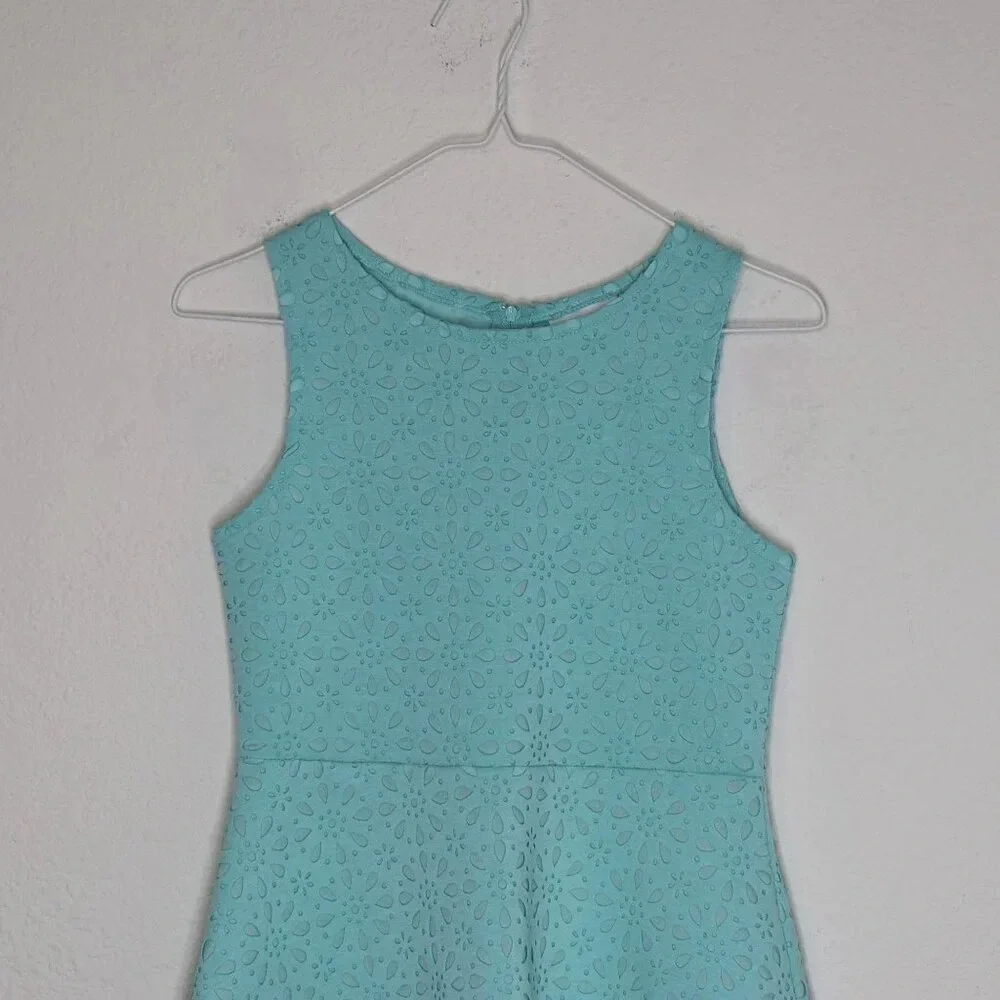 The Childrens Place Dress Daisy Floral Sz L 10/12 Laser Cut Party Coquette - Picture 2 of 16